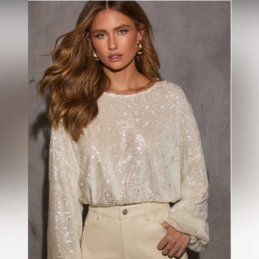 Vici Twinkling Moment Sequin Embellished Top